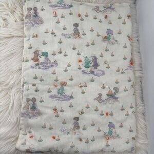 Vtg Holly Hobbie Handmade Baby Blanket Vintage Bedding Boat/puddle‎ 1970s 48x70